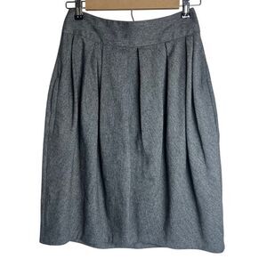 Nicole FARHI Grey Pleated Virgin Wool Blend Bubble Skirt Sz. 4